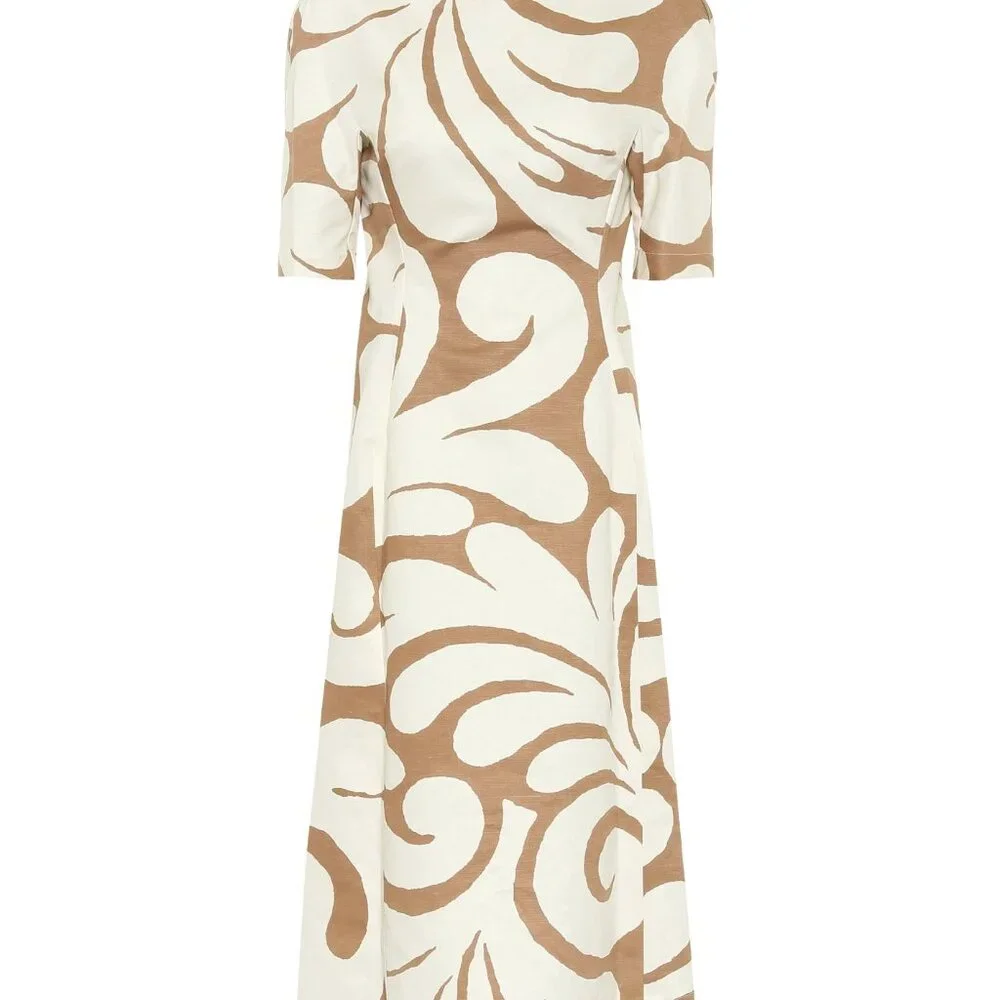 NWT Marni Printed cotton and linen midi dress sz IT40 US 4 $1,450 - Picture 3 of 6